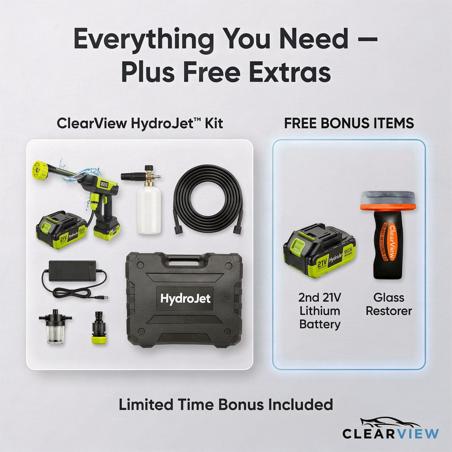ClearView HydroJet™ Cordless Power Cleaning Kit