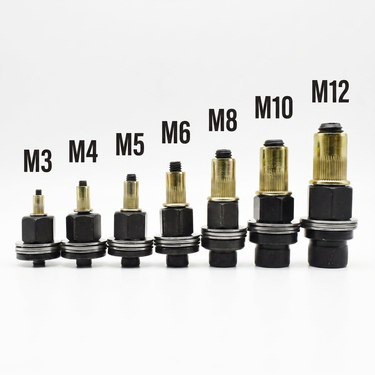ThreadDriver Adapter Set — M3 to M12 (7 Pieces)